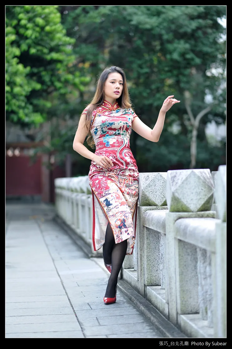 [Mzsock] NO.098 Zhang Qiao cheongsam black silk high heels beautiful legs street photography#[54P]-22