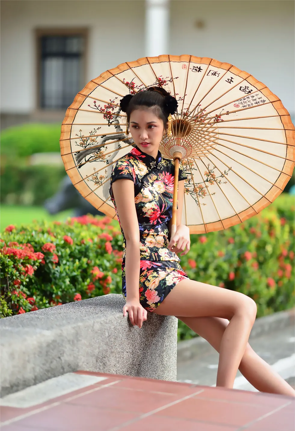 [Mzsock] NO.191 Chen Mengxin short cheongsam high heels beautiful legs street photography#[100P]-16